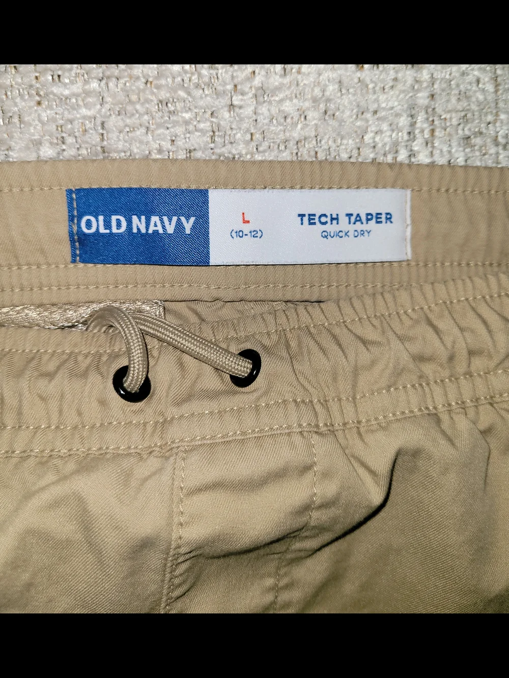 Old Navy Tan Tech Taper Drawstring Pants